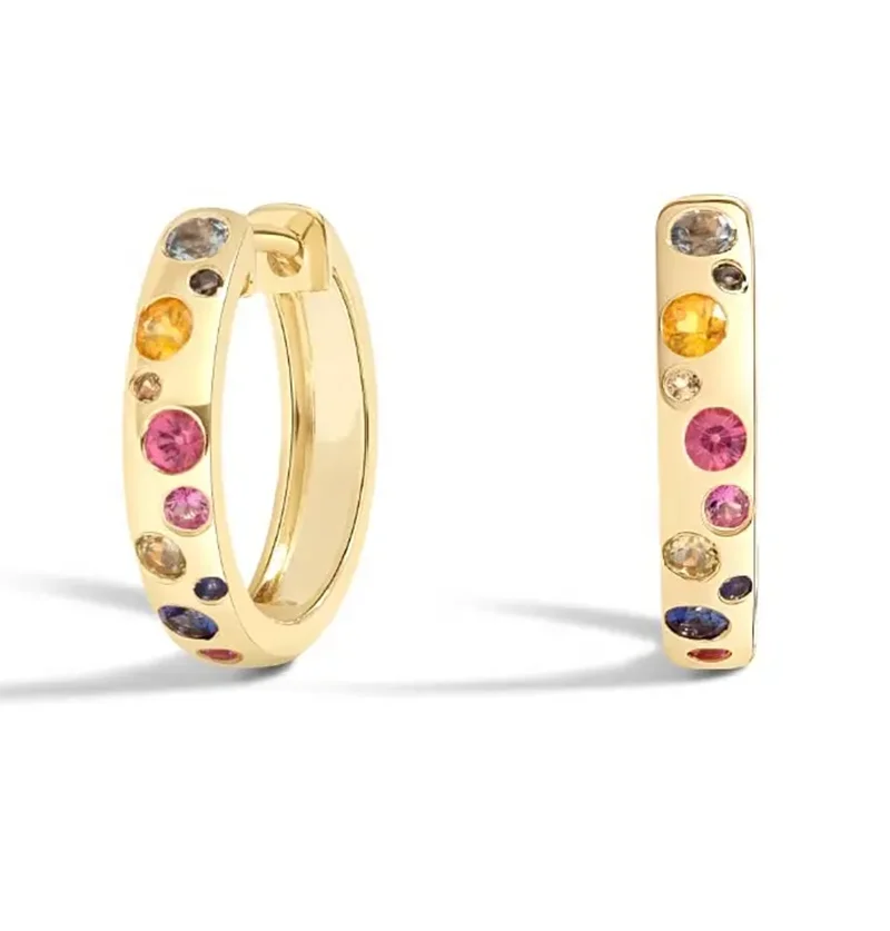 Wholesale Fine Jewelry 18K Gold & 14K Gold Plated 925 Sterling Silver Hoop Earrings Zircon Wedding
