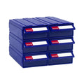 Leadloong F1 All Blue Color 6pcs Three-Layer Classic Plastic Storage Box 80*95*50MM/7*3.7*2 Inch Small Parts Organizer