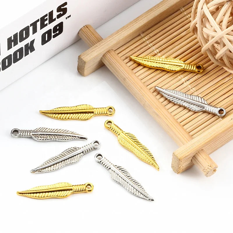 New Product DIY Small Leaves Charms Necklace Bracelet Pendant for Jewelry Making Supplies