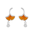 925 Sterling Silver Drop Oil Leaves Earrings for Women Design Lovely Girls Christmas Gift Statement Jewelry Pendientes Plata 925