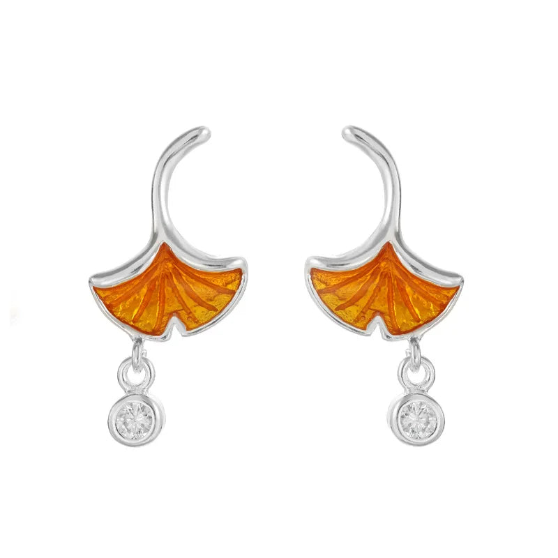 925 Sterling Silver Drop Oil Leaves Earrings for Women Design Lovely Girls Christmas Gift Statement Jewelry Pendientes Plata 925