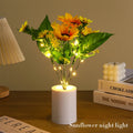 Howlighting Warm White Indoor Bedroom Night Light Battery Decorative Potted Plant Simulation Lantern Simulation Flower With Lamp
