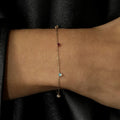LOZRUNVE Gold Opal Pearl Diamond CZ Rainbow Charm Women Bracelet Silver 925