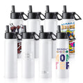 RTS US Stocked 25pcs/ctn 22oz Straw Handle Lid Stainless Steel Insulated Vacuum Sports Flasks Sublimation Tumbler