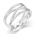 Wholesale Custom 925 Sterling Silver Weave Simple Gight Gold Hollow 925 Silver Ring Rings Jewelry Women Fine Wedding Occasions
