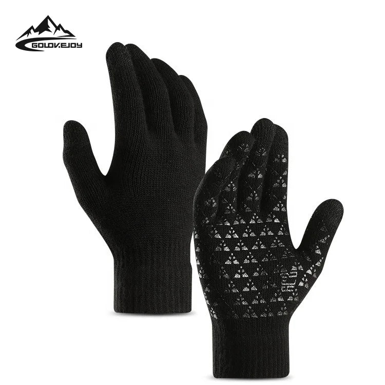 For DZ32 Solid Color Men's Full Finger for Screen Eco-Friendly Windproof Winter Cycling Outdoor Daily Use Gloves