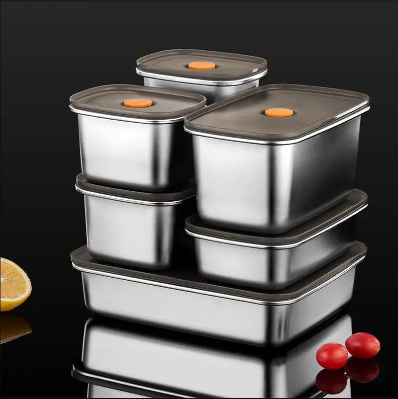 Japanese Stainless Steel Preservation Box Modern Design Foldable Crisper Refrigerator 300ml Capacity School Camping Kitchenware