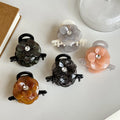 French Camellia Acetic Acid Hair Claw European American Style Medium Shark Clip Summer Exquisite High-Grade Head Bun