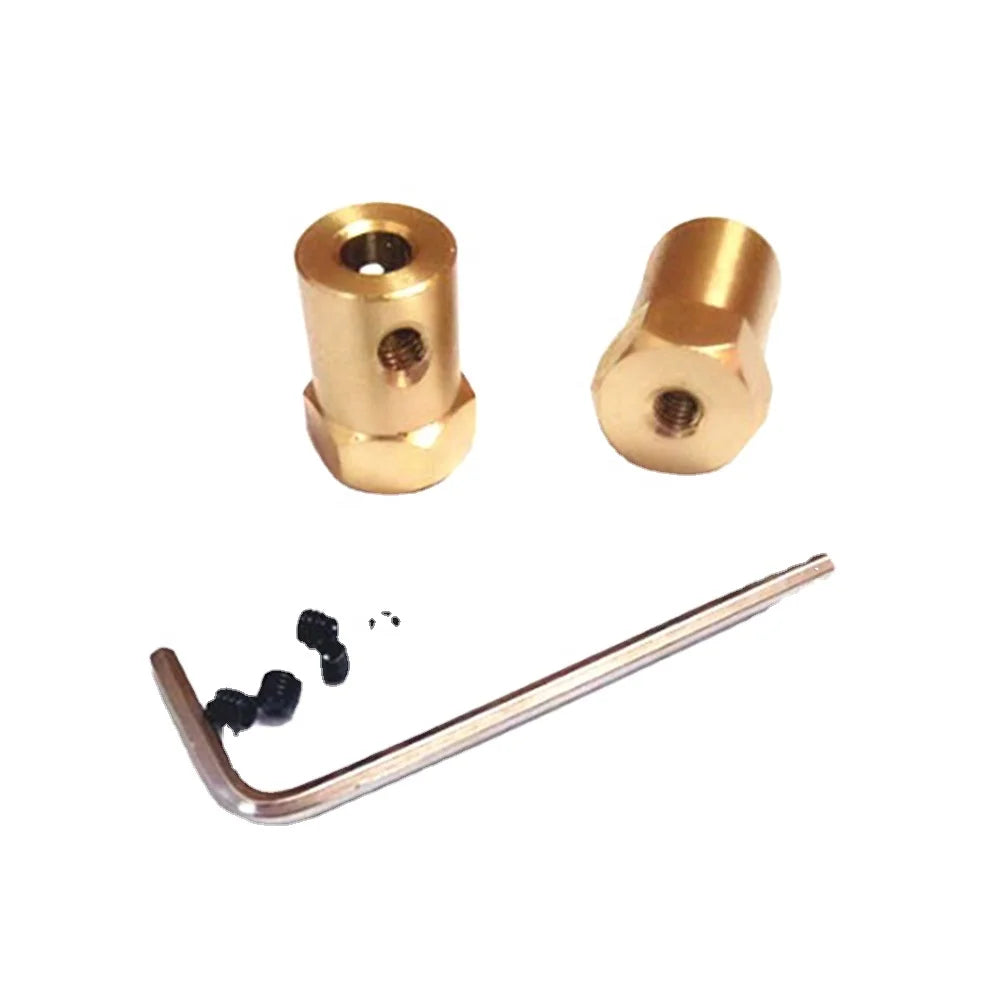 SDPSI Lot of 10 3mm to 8mm Shaft Motor Flexible Coupling Set Brass Hex Coupler with Wrench Customizable OEM Support