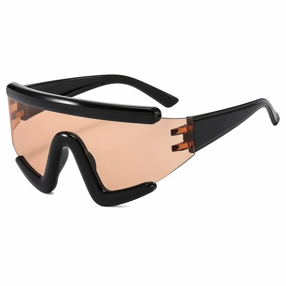 XA68290 Outdoor Sports Eyewear Personality Flat Top Y2K Oversized Sun Glasses Men's Silver Frames Shield Cycling Sunglasses