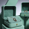 Luxury Green Jewelry Box 2026 PU Leather Suede Lining for Expensive Jewelry Premium Navy Blue Designer Universal Jewelry Box