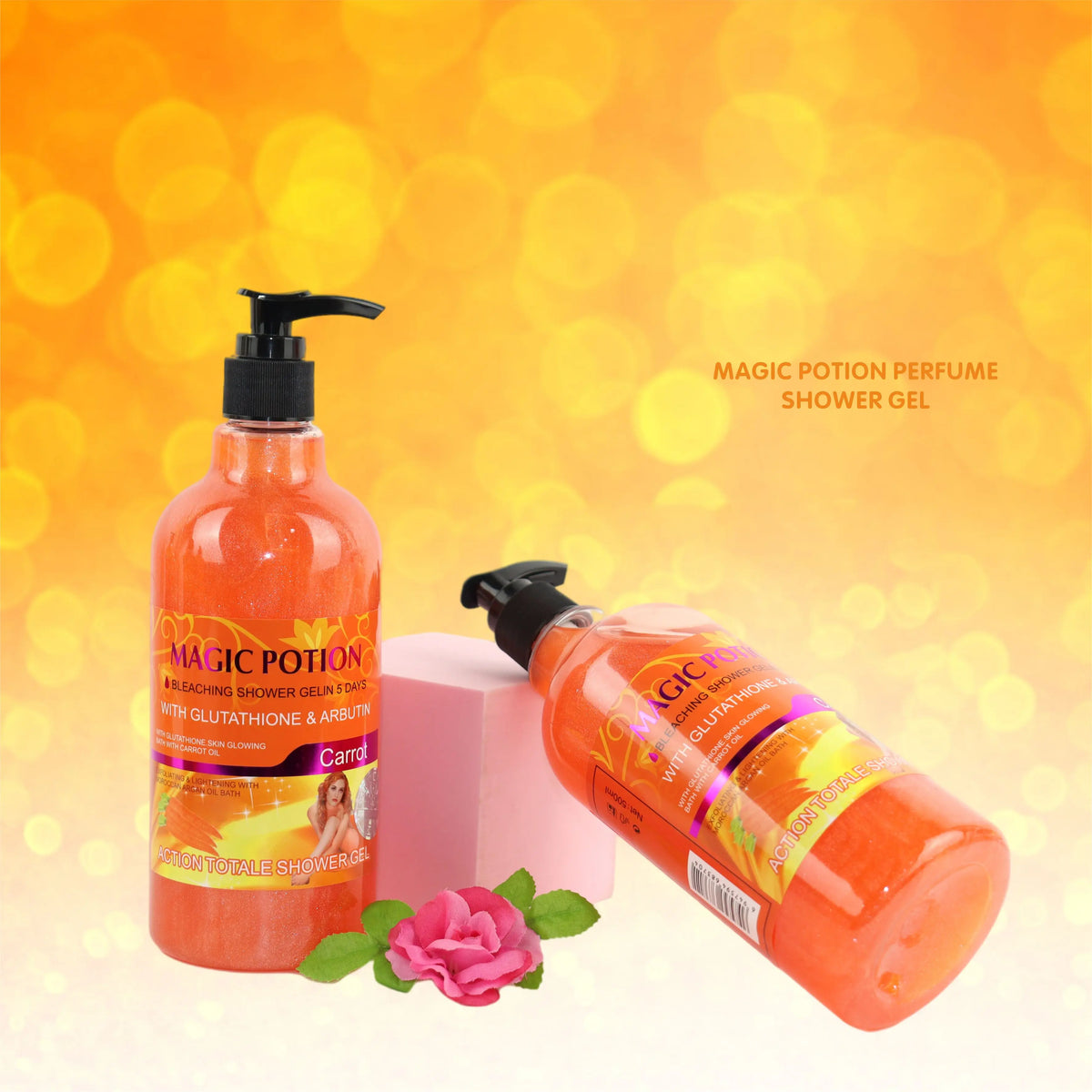Private Label Contain Carrot Oil Cleansing Skin Soothing Moisturizing Body Wash Foam Cleanse Shower Gel Bleaching and Whitening