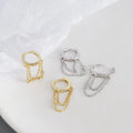 Fashion Jewelry 925 Sterling Silver Dangle Chain Earring Tassel Retro Long Chain Stud Earrings Gold Plated Hoop Earrings Women