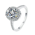 Real D Color 1/2ct Moissanite Ring Pass Diamond Tester 925 Sterling Silver Plated Egg Shape Fine Jewelry Rings for Women
