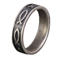 Real 999 Sterling Silver Jesus Fish Ring for Men Women 7 Fishes Antique Processing Ichthys Ichtus Christian Jewelry
