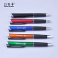 Custom High Quality Promotional LED Torch Light Rubber Grip Twist Ball Pen Glowing Logo Durable Plastic Refillable 1.0mm Tip