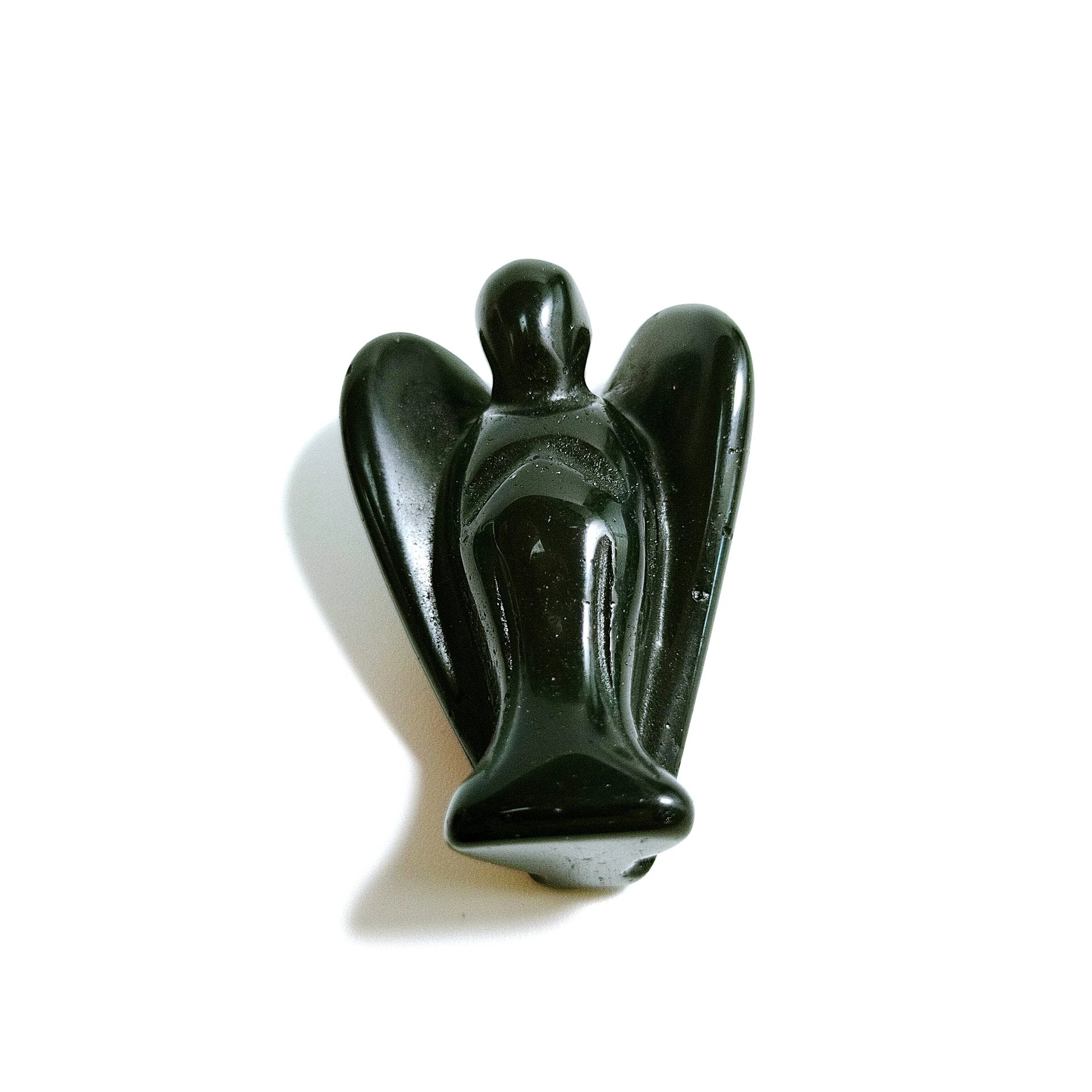 HY HY crystals Hot Sell gemstone crystal black obsidian hand carved crystal small angels pendant for reiki