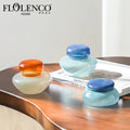 Flolenco Modern Art Deco Hand-Blown Mini Glass Flower Vase Colorful Eye-Catching Home & Wedding Tabletop Decorative Lid