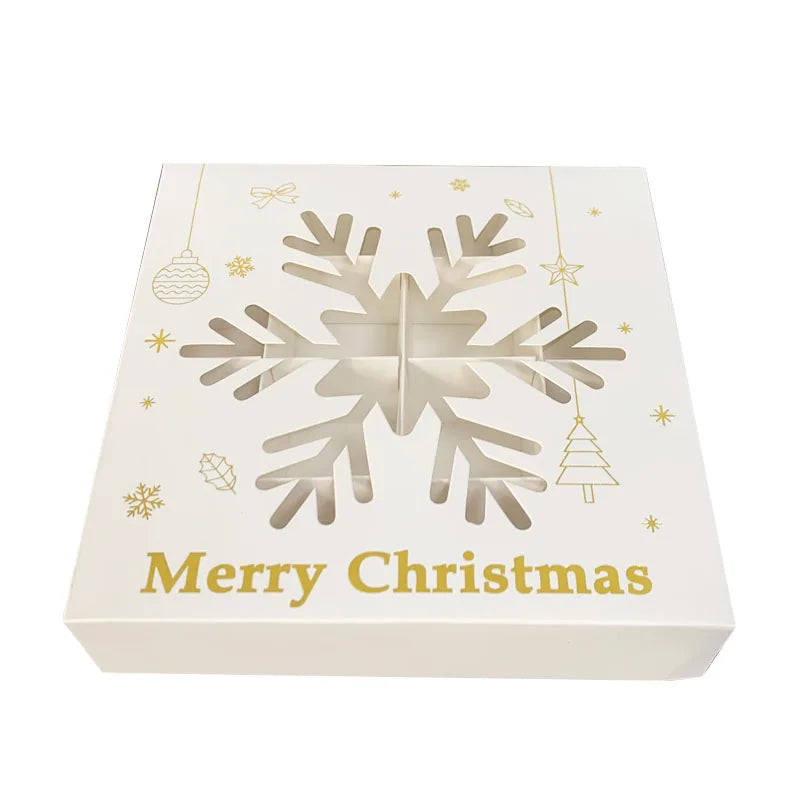 Wholesale High Quality Christmas Gold Foil Offset Printed UV Coated Kids Candy & Cake Gift Packaging Box