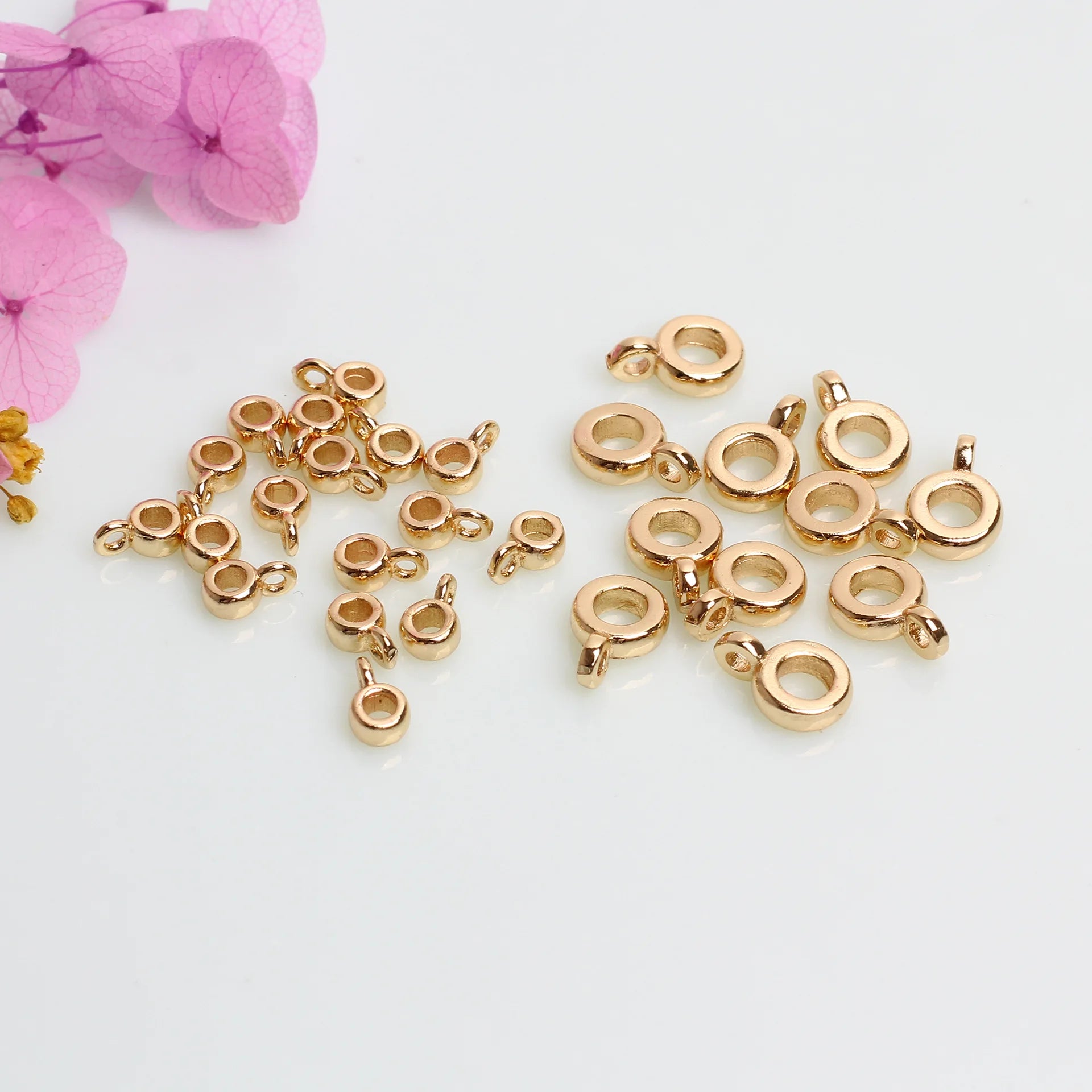 DIY Bracelet Necklace Jewelry Bead Hanger Brass Ring Spacer Bead Bail DIY Jewelry Making Bails Beads