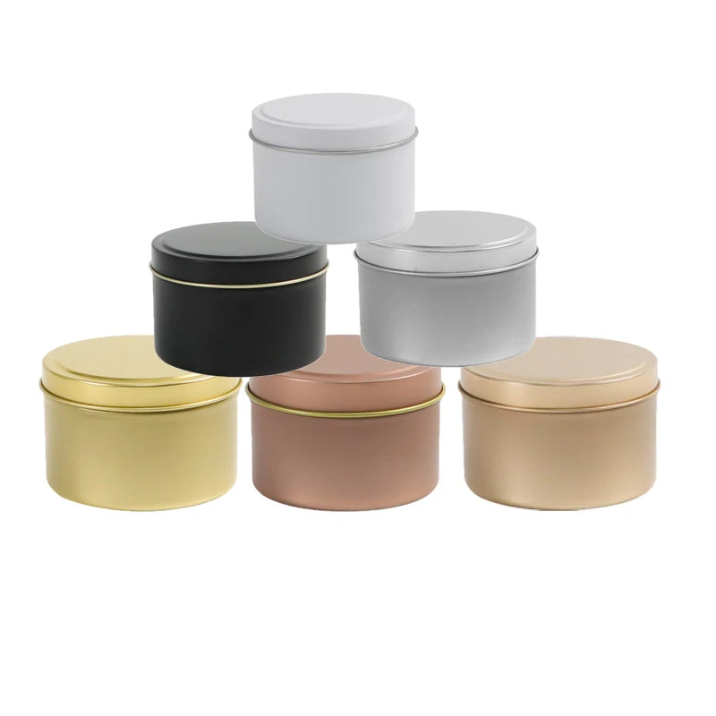 Wholesale Custom 8oz Scented Candles Tins Empty Decorative Round Candle Jars Candle Tin Box Tin Cans
