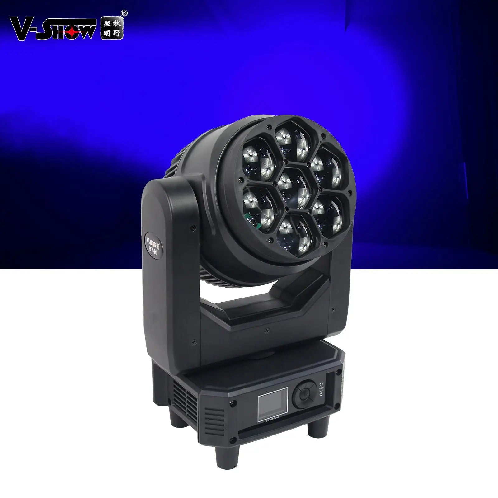 VSHOW R740 Shipping From Usa 1pcs 7pcs 40W RGBW 4in1 LED Splash 7 Fixture LED Beam Wash Zoom  Lights DMX512 Led Stage Lighting