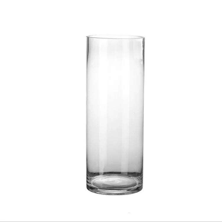Modern Luxury Transparent Full-Size Glass Cylinder Vase Handmade Large Office Home Wedding Tabletop Decor Minimalist Restaurants