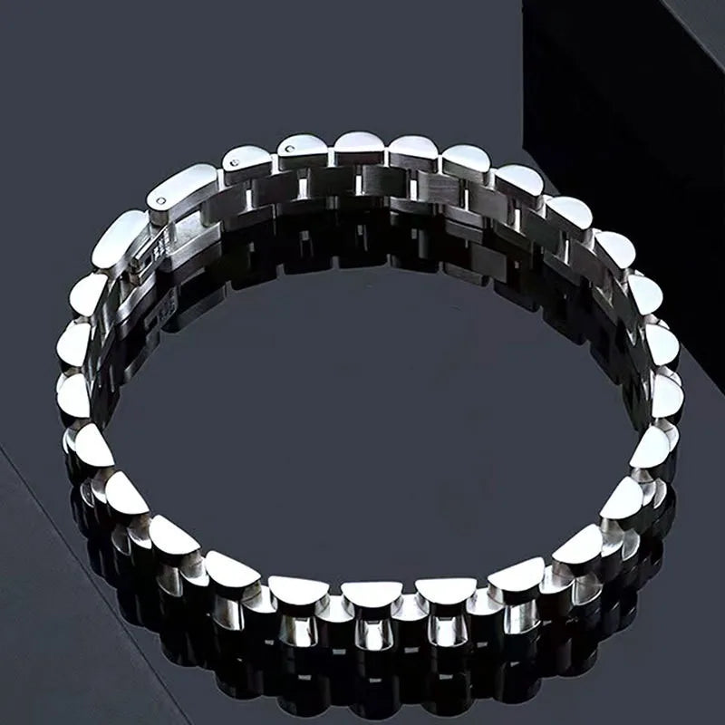 Trendy Stainless Steel Adjustable Watch Band Bracelet Gold Plated Fine Chain Link Geometric Shape Available Gold Silver Color
