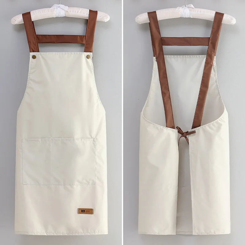 Korean Version Kitchen Bib Apron Waterproof and Oil-Resistant Work Clothes for Men and Women Customizable Logo Print