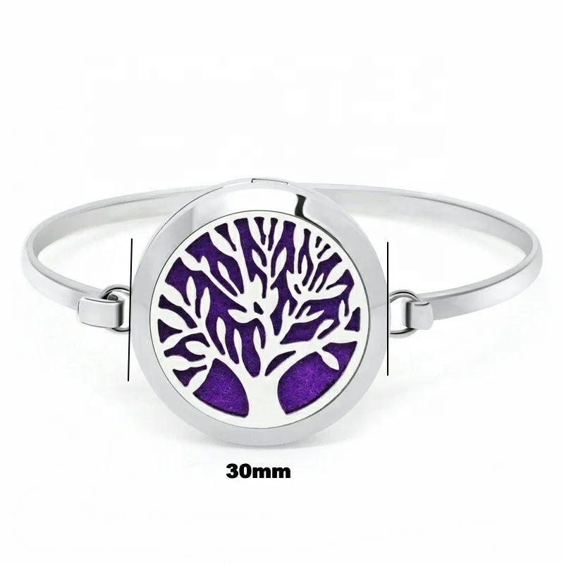 Wholesale 30mm 316L Stainless Steel Bracelet Aroma Essential Oil Diffuser Bangle Twist Bracelet
