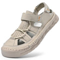 Factory Supply OEM Service Hand Made Sewing Breathable Men Leather Toe Protect Outdoor Adjustable Summer Sandals