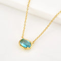 Sterling Silver Gold Plated Zircon Oval Cut Women's Engagement Wedding Anniversary Gift Luxury Pendant Necklace