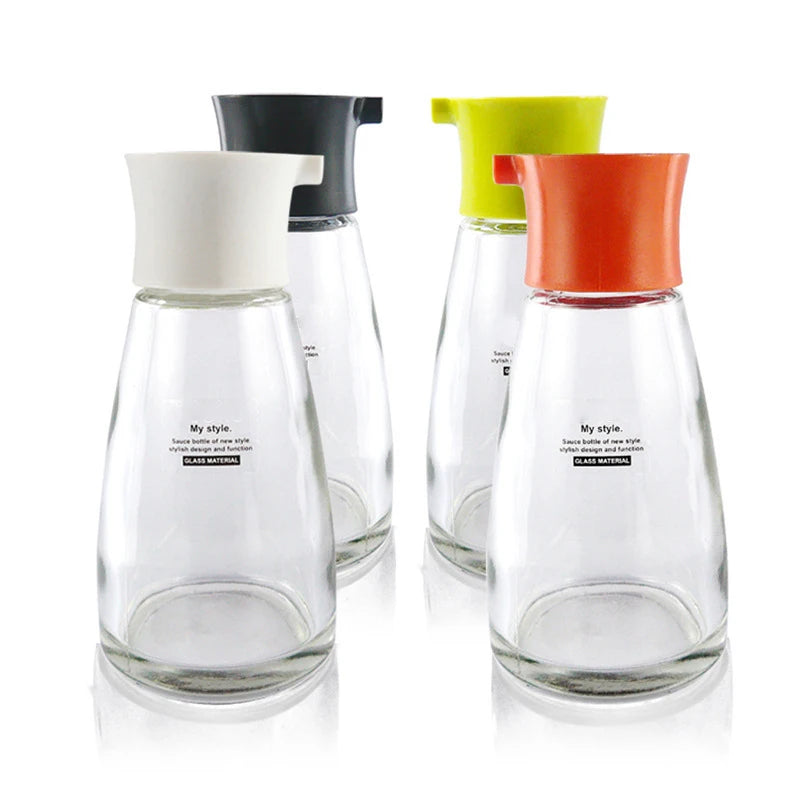 6oz 170ml Dispenser Cooking Oil Soy Sauce Vinegar Glass Bottle for  Kitchen Buffet Outdoor Camping With Easy Pouring Lid
