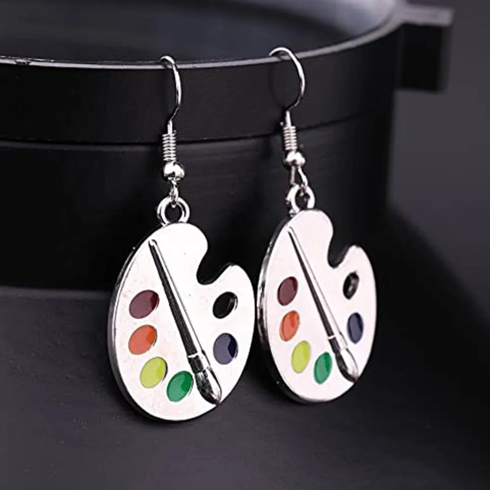 CAOSHI Special Design Painter Jewelry Latest Trendy Dangle Earrings Lady Women Creative Palette Silver Drop Earrings Girls