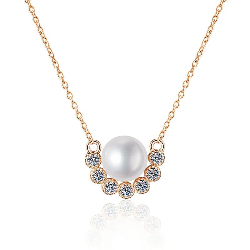 Mozambique Natural Freshwater Pearl Pendant S925 Sterling Silver Smiling Angel Lock Necklace Wholesale Spot Product