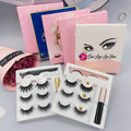 Private Label 5 Magnetic Lashes 3D Mink Eyelash Extensions With Eyeliner Magnetic Eyelashes Natural  False Eyelashes Set