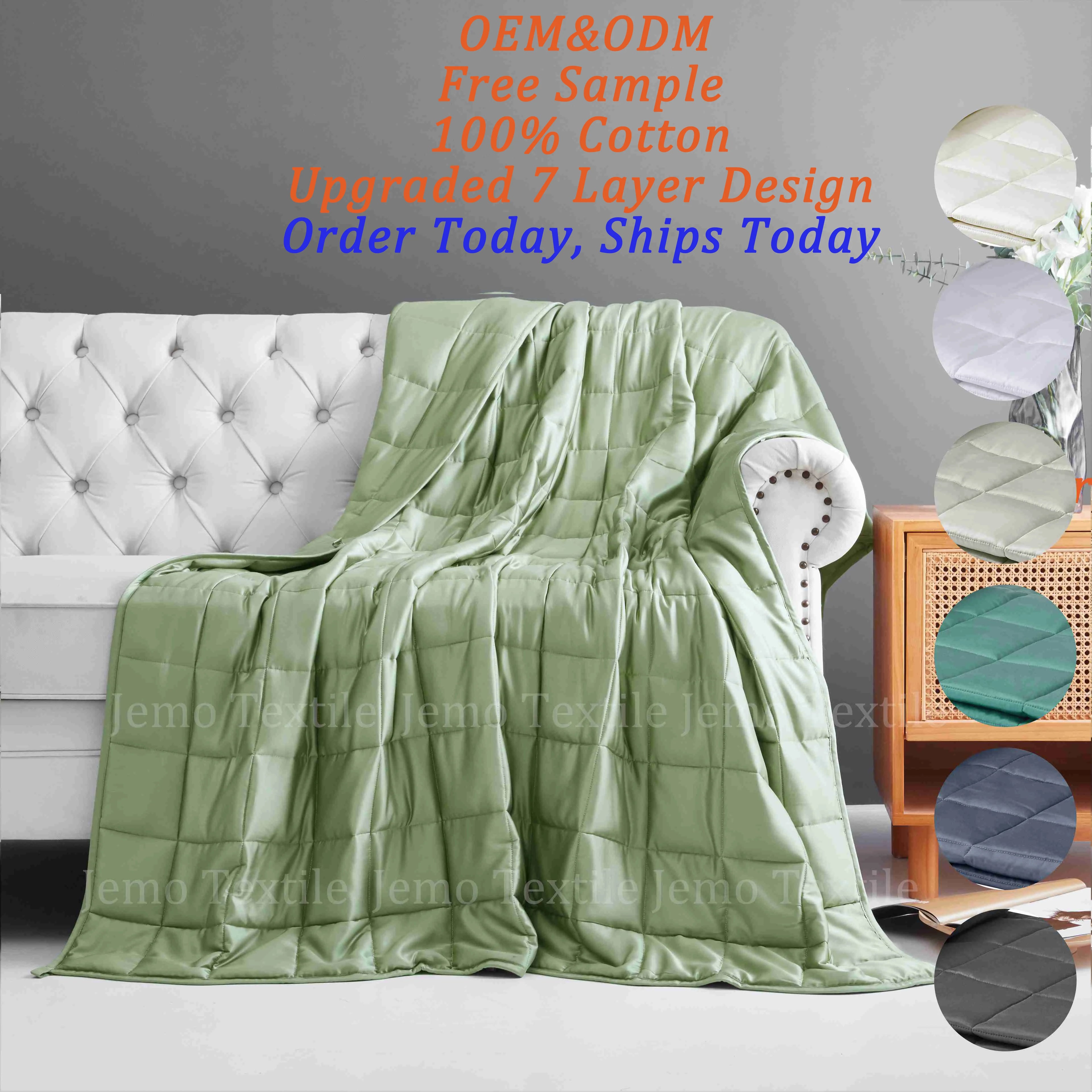 Order Today Ships Today 10lbs/15lbs/20lbs/25lbs Anxiety Autism Heavy Blanket Bamboo Adult Weighted Blanket