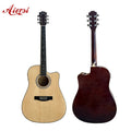 China Aiersi Brand Cheap Price Basswood Acoustic Guitar Nature Colour Cutaway 41 Inch Folk Musical Instrument Custom Logo
