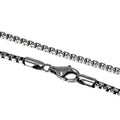 Genuine 925 Sterling Silver Jewelry Round Box Chain Thickened All-match Necklace for Men and Women Retro 22 24 26 28 30 Inch