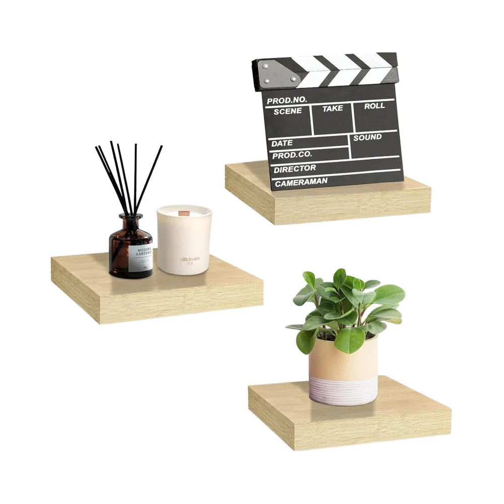 Custom Eco-friendly Bamboo Modern Floating Shelves Home Furniture for Home Office Living Room Hanging Wall Decor Trophy Display