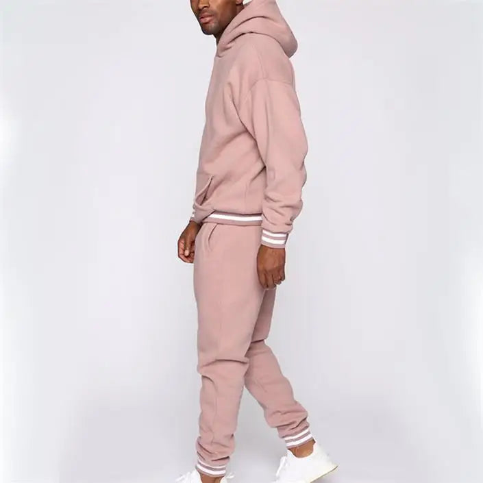 Custom Luxury Blank Men 100% Cotton Sweat Suits Set Plain Unisex Tracksuit 2 Piece Fleece Hoodie and Sweatpants Jogger Set
