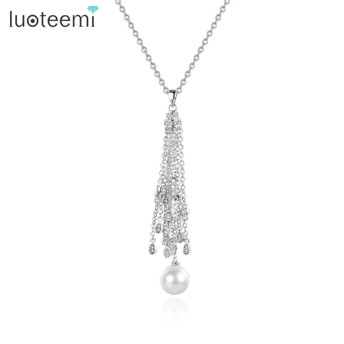 LUOTEEMI New Styles Women Collares Collier Accessories Fashion Elegant Pearls Long Tassel Necklace