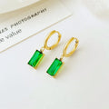 Fashion Fine 18k Gold Plated Hoop Earrings Dainty Zircon Pendant Earring