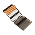 Erliao Vintage Engraved Metal Cigarette Case 20pcs Capacity Portable Retro Design Durable Holder