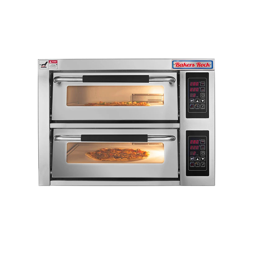 Home Use Stainless Steel Electric Commercial Deck Oven Double for Pizza