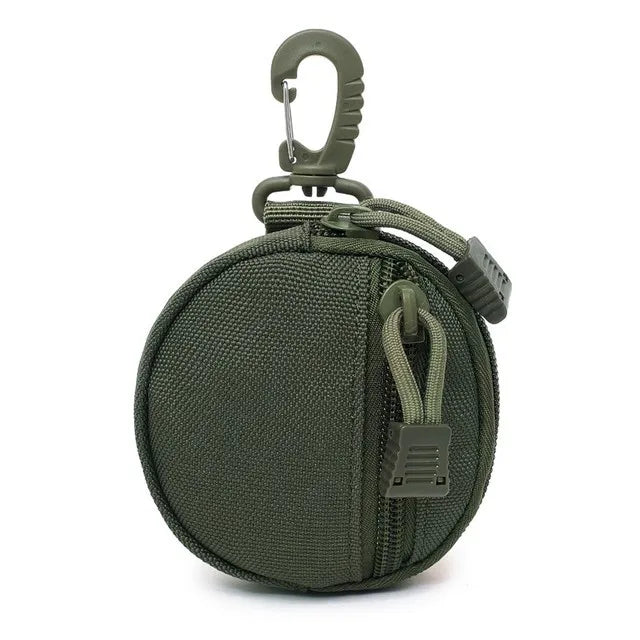 Mini Tactical EDC Molle Coin Holder and Keychain Pouch Case Functional Accessory Bag with Zipper Closure Small Purse Wallet