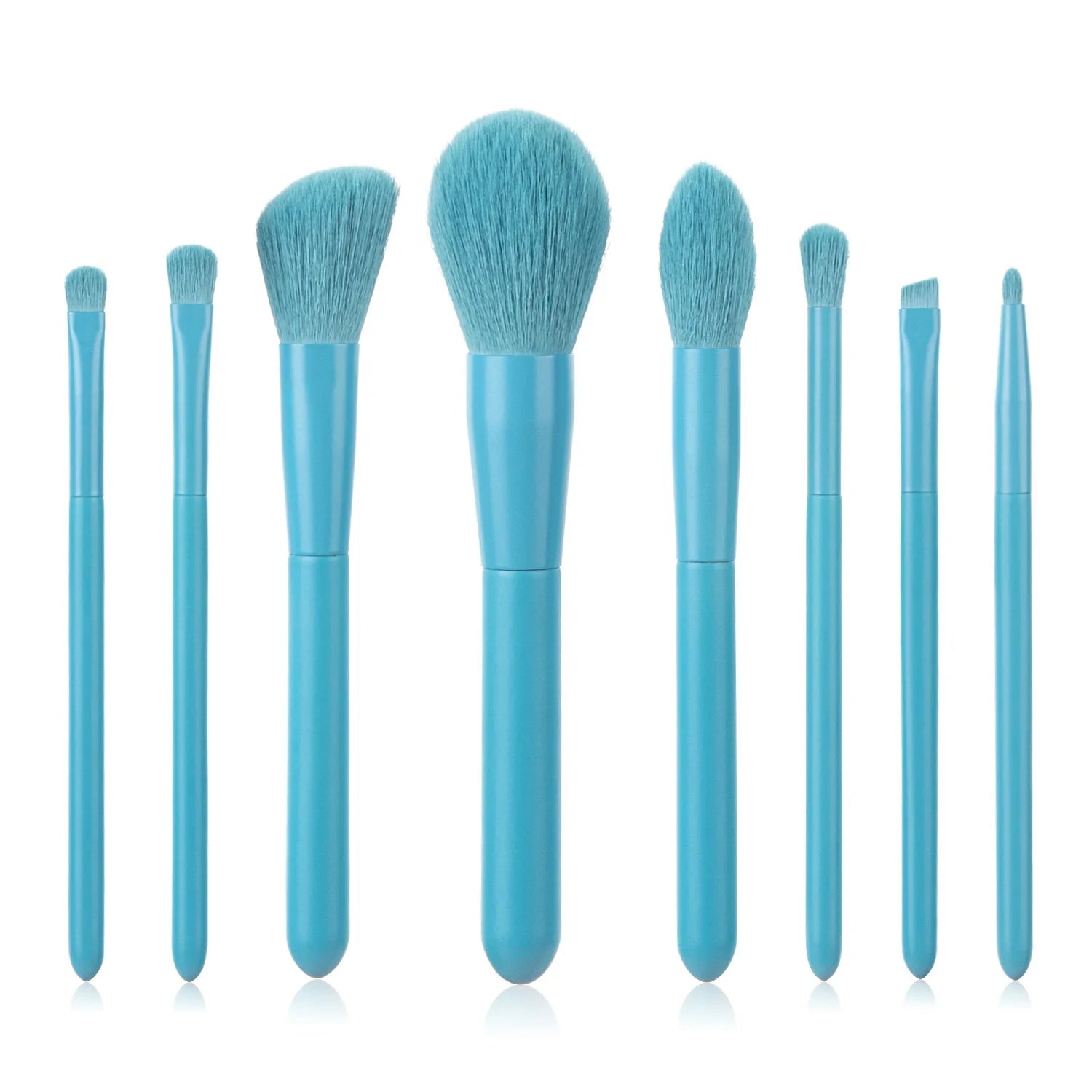 YUE Hot Sale Wholesale 8pcs Highlighter Concealer Blush Brushes Synthetic Hair Angular Blush Style Makeup Brush Sets Custom Logo