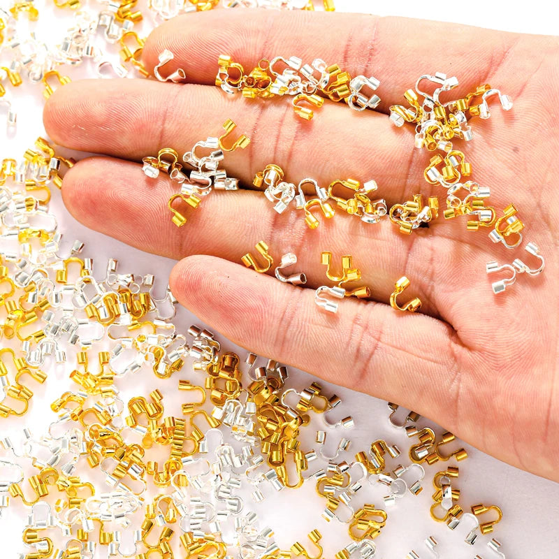 200pcs Copper Silver/Gold Plated Wire Protector Guard Guardian Loops U Shape Clasp Connector for Jewelry Making Accessories V153