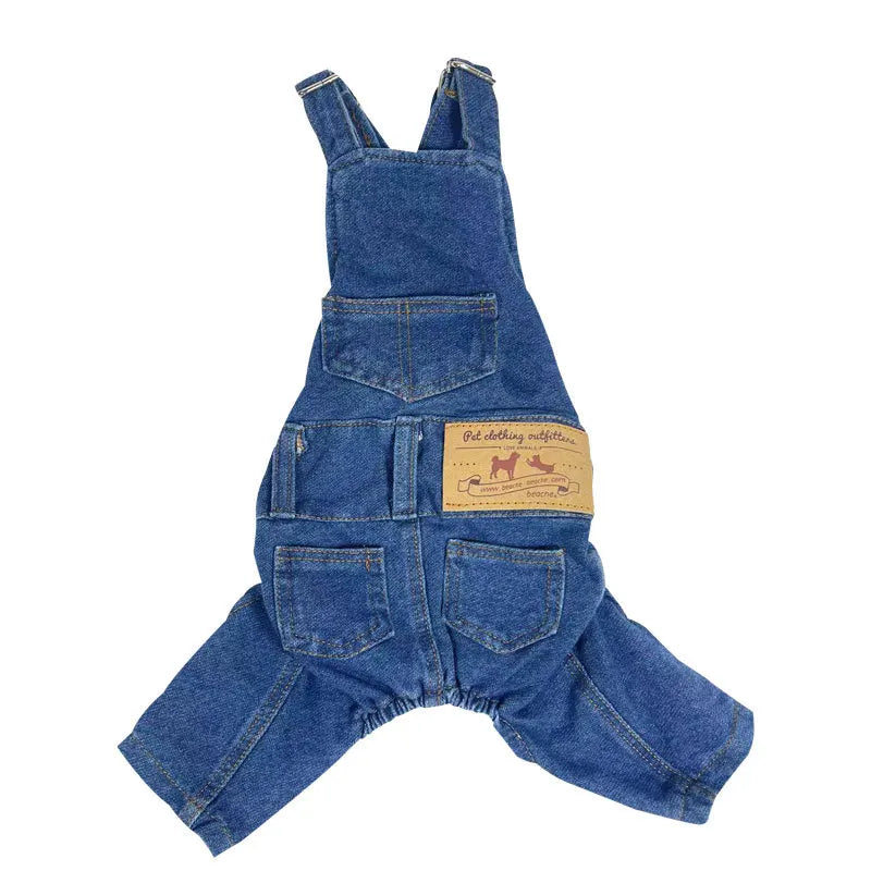 Custom Logo Fashion Wash Jeans Dog Clothes Stretch Jeans Pet Strap Pants