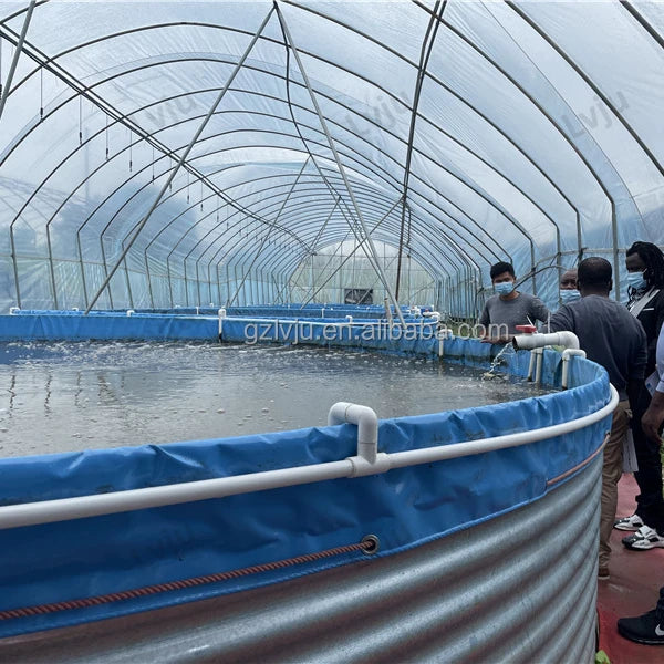 Lvju 23000 Liter Diameter 5m RAS Aquaculture Tank Fish Farming Biofloc Aquaculture Pond Liners